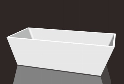 信楽焼 陶浴槽 長方形 CGイメージ
