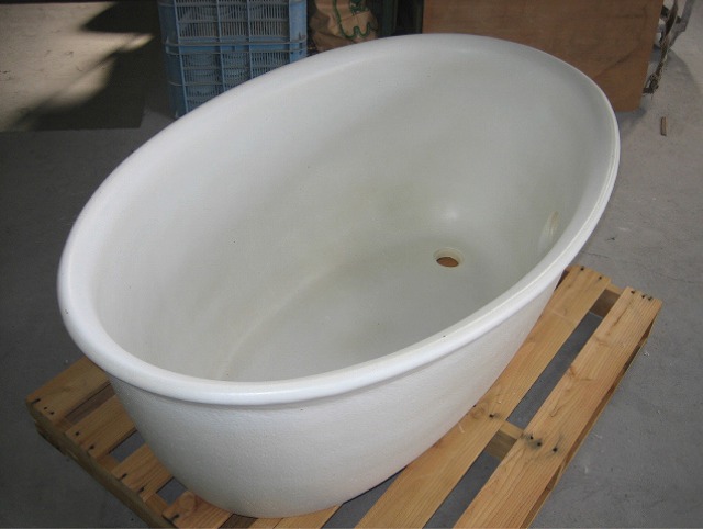 信楽焼き　陶器浴槽　楕円形　完成！