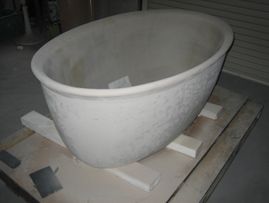 信楽焼浴槽　楕円形型　研磨前